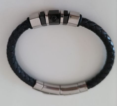 Bracciale Jewels in acciaio e cuoio