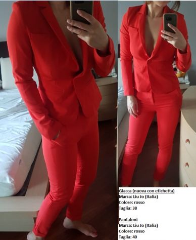 Abito (giacca + pantaloni) Liu Jo rosso, tg. 40, NUOVO CON ETICHETTA!