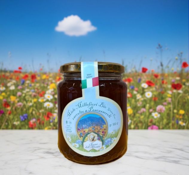 MIELE MILLEFIORI PESCASSEROLI CERTIFICATO BIO VASETTO DA 500 GR.