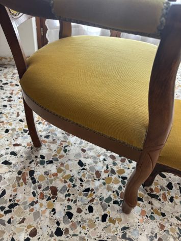 Sedia stile antico Luigi Filippo con poggiapiedi - Foto 3