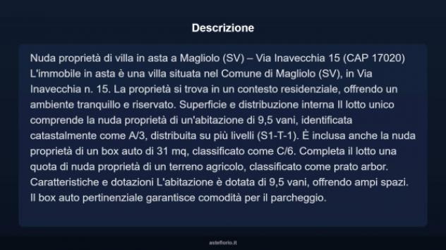 Immobile in asta di 127 m² con più di 5 locali e box auto in vendita a Magliolo - Foto 10