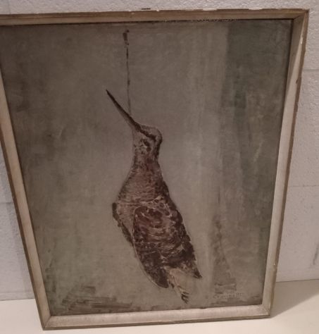 QUADRO OLIO SU LEGNO DI ANTIQUARIATO FIRMATO CON CORNICE - Foto 4