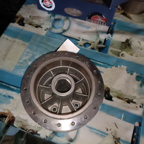 Mozzo hub alluminio nudo ruota posteriore d. 105 cuscinetti parastrappi BG 550 - Foto 2