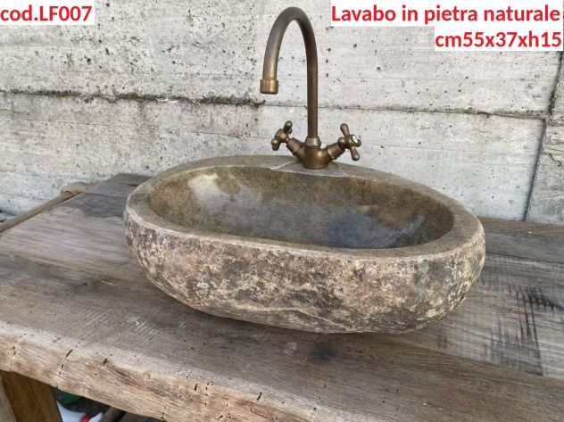 Lavabo lavandino da appoggio in pietra naturale 3 - Foto 6