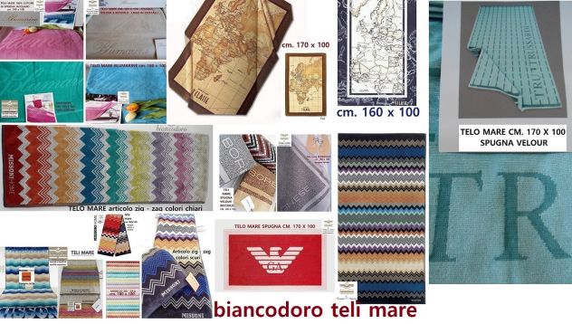 TELI MARE SPUGNA : TRUSSARDI , ARMANI , BORBONESE , MISSONI , BLUMARINE .