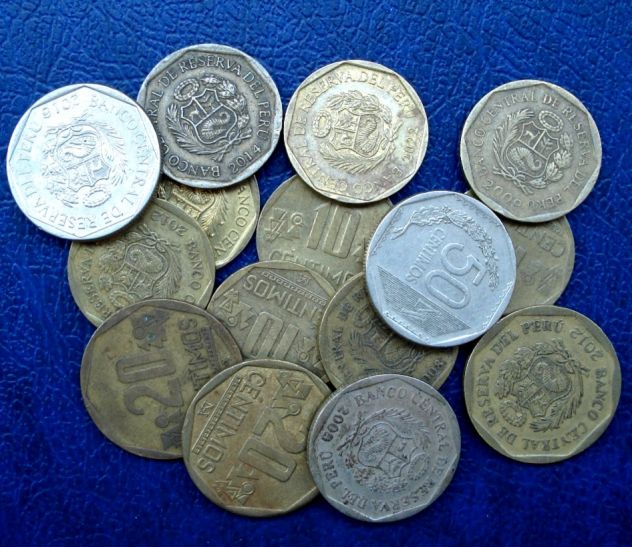 LOTTO 564 - PERU' 15 MONETE VEDI FOTO E DESCRIZIONE