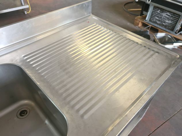 lavatoio inox armadiato per lavaggio piatti usato - Foto 3