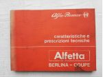 ALFA ROMEO ALFETTA BERLINA/COUPE' CARATTERISTICHE ORIGINALE