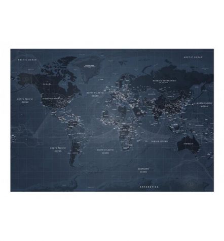 Fotomurale Adesivo Con Mappamondo Nero Arredalacasa - Foto 2