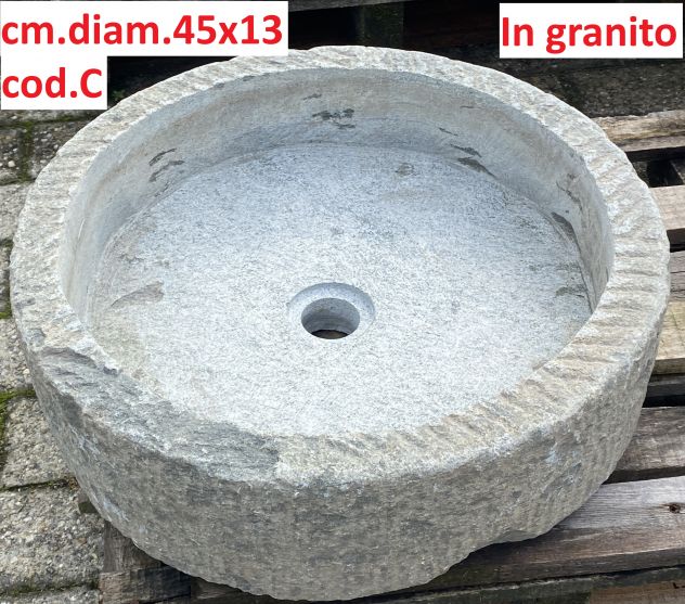 Vasca lavello lavandino lavabo rustica in pietra granito - Foto 5