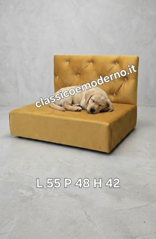 Letto lettino cuccia ecopelle capitonne' oro con spedizione