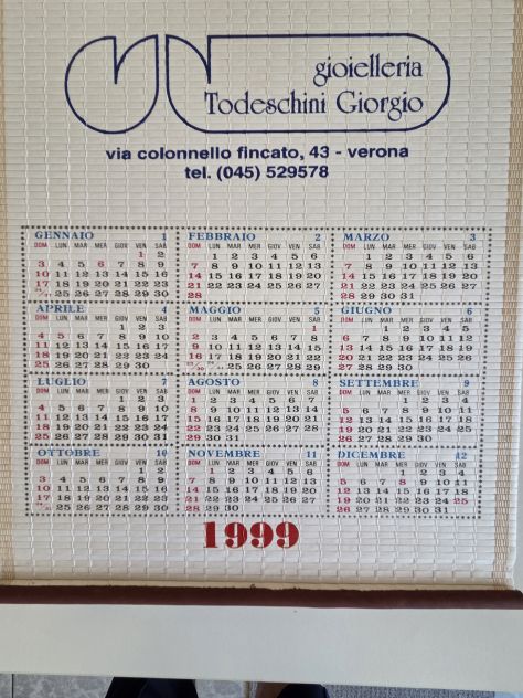 Calendario artistico, vintage del 1999, realizzato in bambù. - Foto 5