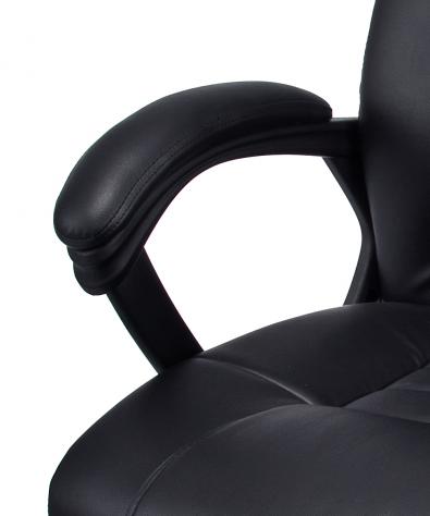 POLTRONA UFFICIO ERGONOMICA GIREVOLE IN ECOPELLE NERA - DIREZIONALE MODELLO REVOLUTION - NUOVA - Foto 3