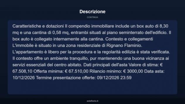 Immobile in asta di 59 m², box auto in vendita a Rignano Flaminio - Foto 4