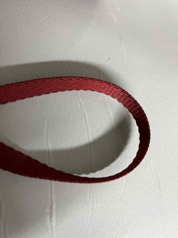 Nastro di cotone 10 mm rosso per manici e tracolle - Foto 2