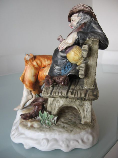 CAPODIMONTE ANZIANO CON FIASCO ORIGINALE!!!!! PERFETTO!!!!! - Foto 5