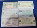 5 miniassegni - italia 1970 + 1 buono fiorucci da lire 100