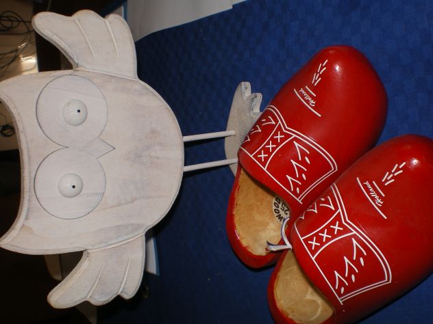 Zoccoletti Rossi In Legno e Gufo, Olandesi !! - Foto 4