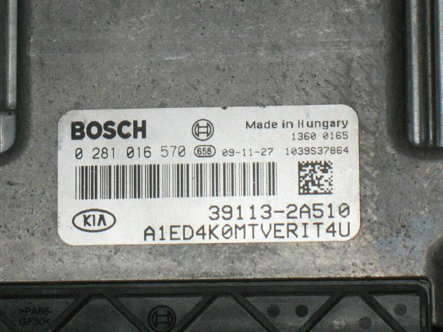 0281016570 ECU centralina motore kia ceed 1.6 crdi 0281016570 39113-2a510 - Foto 2