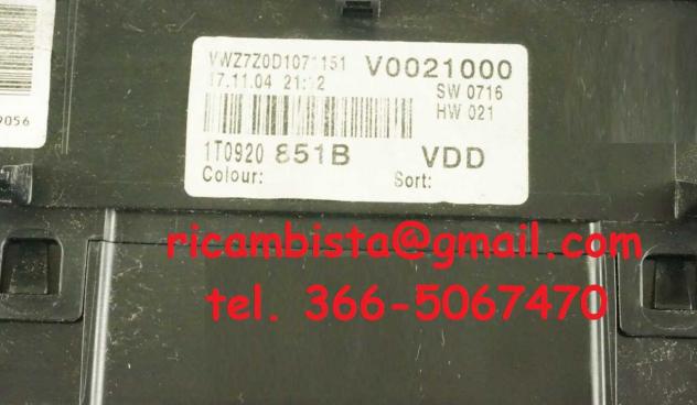 1T0920851B Volkswagen Caddy quadro strumenti - Foto 3