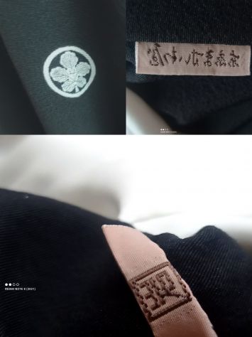 Kimono Kurotomesode autentico in seta con 5 stemmi" - Foto 8