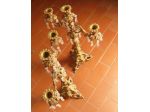 N° 2 VECCHI CANDELABRI IN OTTONE CON GOCCE DI VETRO -