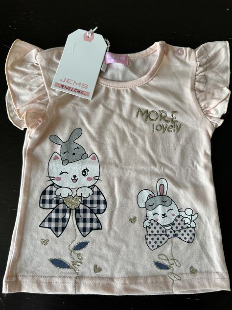 Completino bambina, maglietta e pantaloncini, cotone estivo - Foto 2
