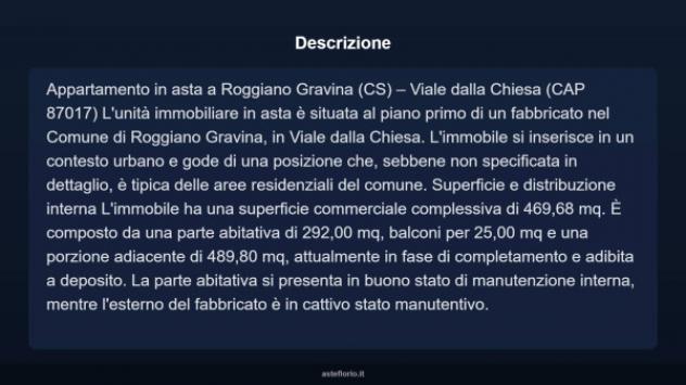 Immobile in asta di 469 m² in vendita a Roggiano Gravina - Foto 4
