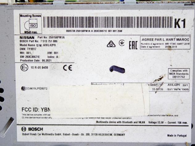 259156PM1A AUTORADIO SISTEMA MULTIMEDIALE NISSAN JUKE 1.0 B 84KW 5P (2021) RICAMBIO USATO (NON FORNIAMO CODICE AUTORADIO) - Foto 4