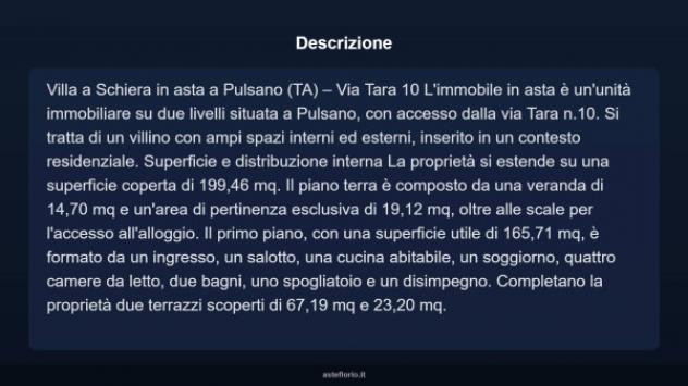 Immobile in asta di 199 m² con più di 5 locali in vendita a Pulsano - Foto 3