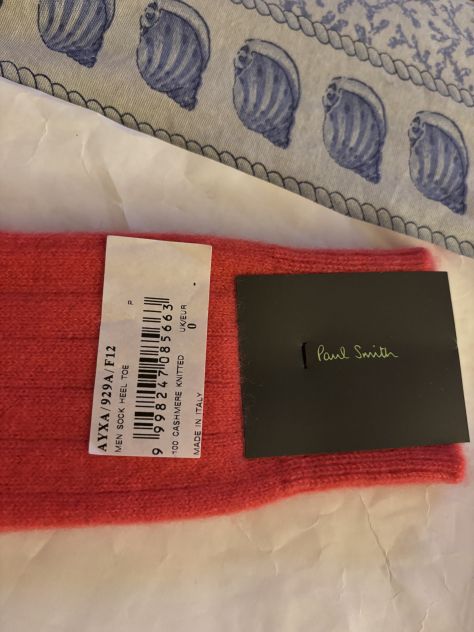 CALZE NUOVE DA UOMO IN PURO CASHMERE FIRMATE ORIGINALI PAUL SMITH,MADE IN ITALY - Foto 5