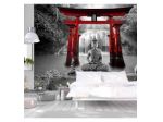 Fotomurale Adesivo Con Buddha Nel Tempio Rosso Arredalacasa