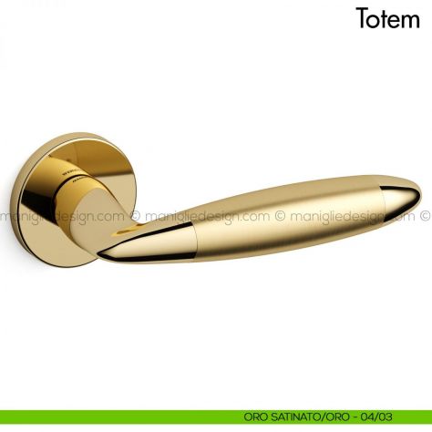 Maniglia per porta interna a piastra lunga mod.Totem oro satinato 460 Mandelli - Foto 8