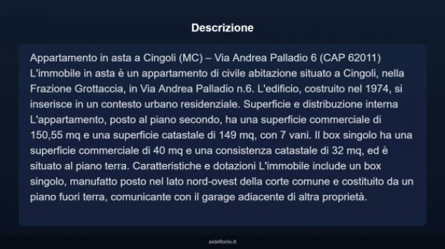Immobile in asta di 150 m², box auto in vendita a Cingoli - Foto 3