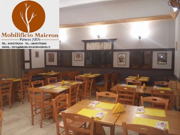 Set Tavoli e Sedie Per Ristoranti Pizzerie Pub In Stile Rustico  cod800 Nuovi - Foto 4