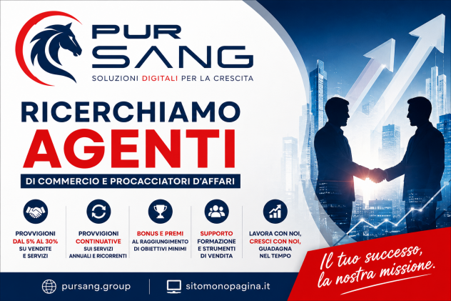 AGENTI COMMERCIALI / PROCACCIATORI – SERVIZI WEB E DIGITAL MARKETING