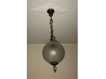 Lampadario Vintage anni 70 in ottone e cristallo serigrafato