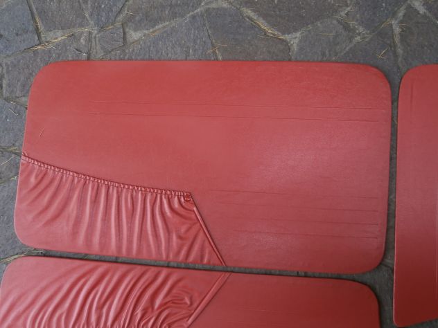 SERIE COMPLETA PANNELLI PORTA INTERNI PER FIAT 850 BERLINA 1° PRIMA SERIE ROSSI - Foto 5
