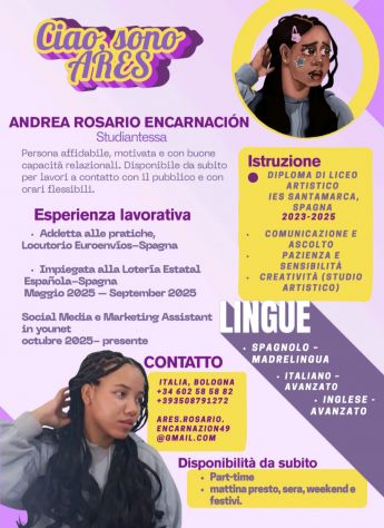 Ragazza disponibile per lavoro part-time o full-time a Bologna