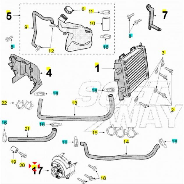 Kit pompa acqua Peugeot Jet Force e Ludix 777258 - Foto 3