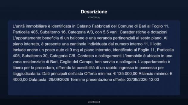 Immobile in asta di 121 m² in vendita a Bari - Foto 6