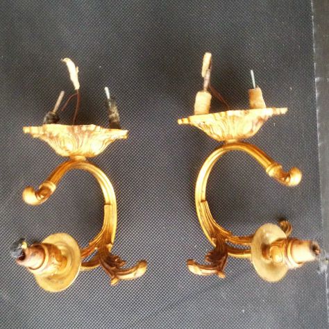 Coppia di Applique del 1900 dorate - Foto 4