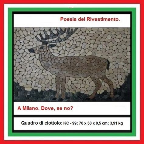 Quadro CERVO in ciottoli di fiume.