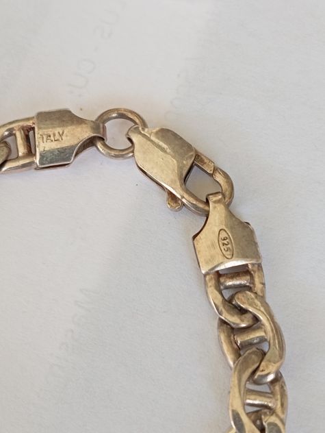 Bracciale Argento 925 Vintage Barrette Minimal 19cm 15g - Foto 2