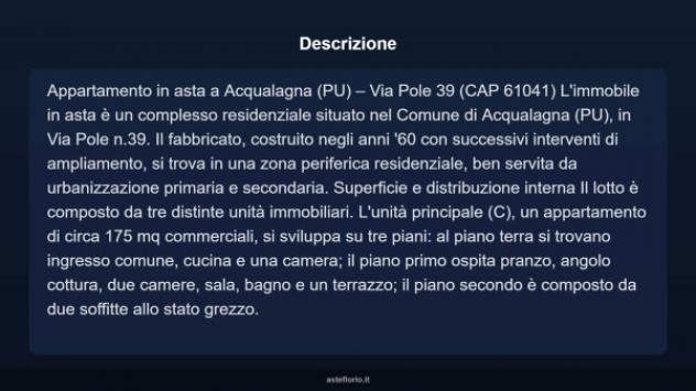 Immobile in asta di 175 m² con più di 5 locali e box auto in vendita a Acqualagna - Foto 8