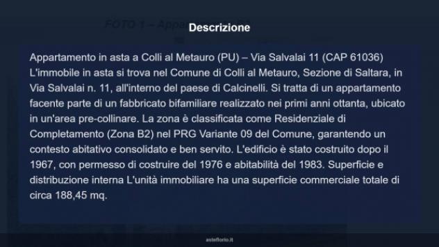 Immobile in asta di 188 m², box auto in vendita a Colli al Metauro - Foto 14