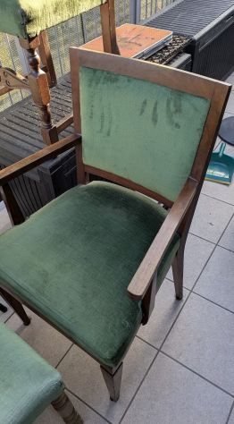 Sedie antiche velluto verde - Foto 3