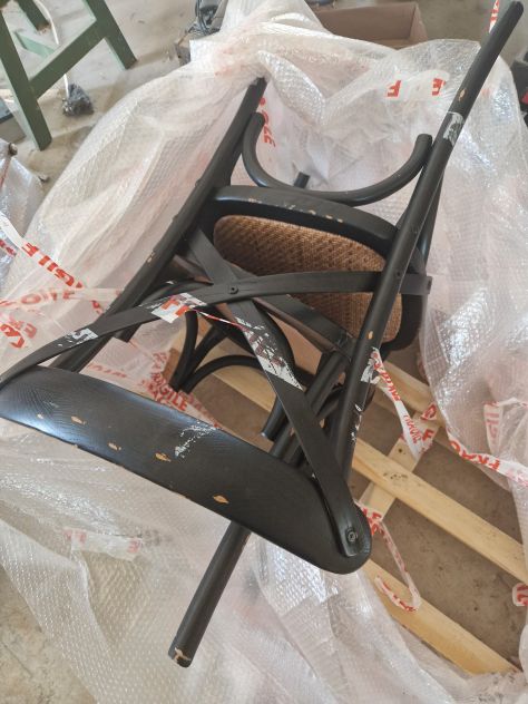 Sedia Thonet in Legno Massello di Frassino con Finitura Nero Anticato - Sedie Sa - Foto 5