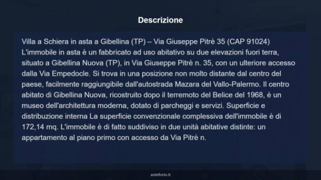 Immobile in asta di 172 m² con più di 5 locali in vendita a Gibellina - Foto 18
