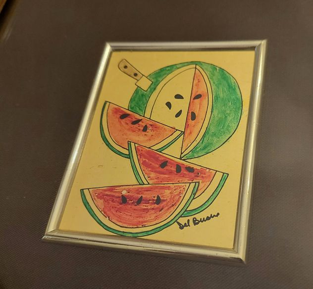 Quadro unico dipinto a mano su foglia oro 22 kt Del Bianco+ certificato di garan - Foto 4